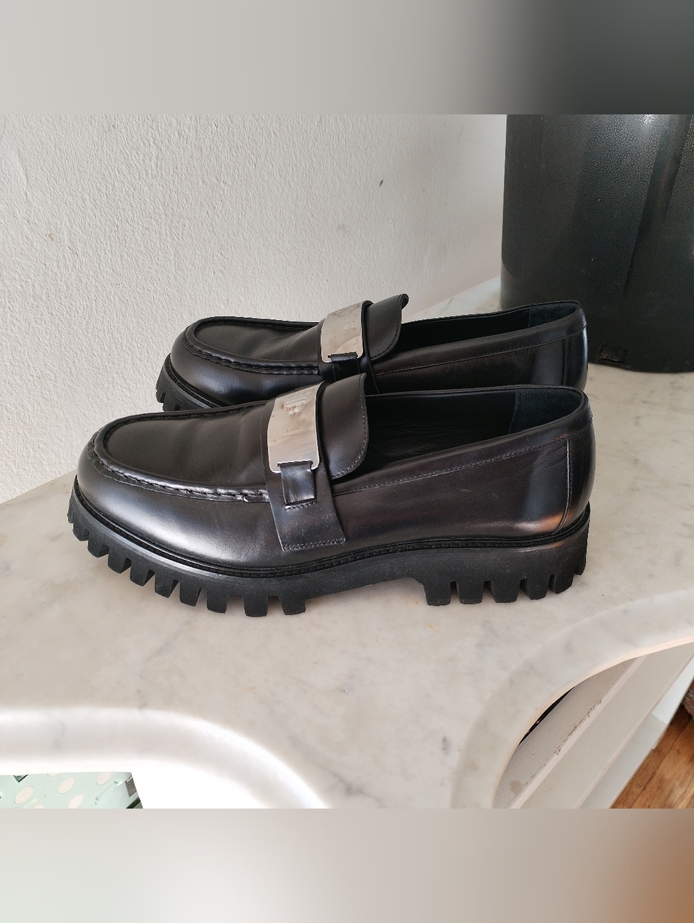 Maje Leather Platform Loafers In Black Size 41 US 10.5/11  EUC